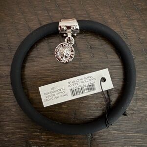 Marc Jacobs Black Bracelet with Silver Charm